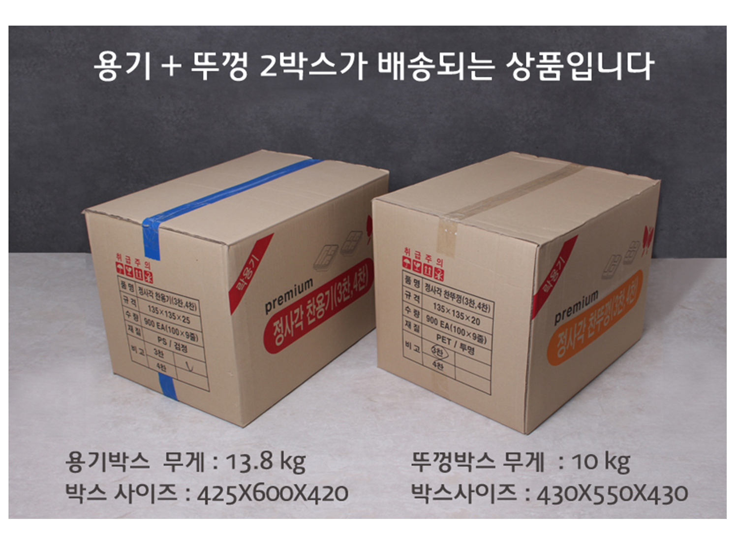 배송되는 박스의 사이즈와 무게가 표기된 이미지가 있고 배송기간 및 방법에 대한 안내 이미지가 보인다.