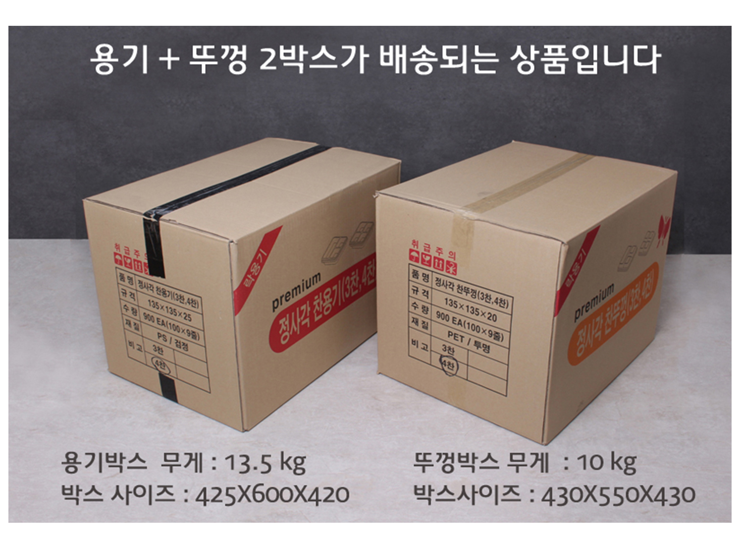 배송되는 박스의 사이즈와 무게가 표기된 이미지가 있고 배송기간 및 방법에 대한 안내 이미지가 보인다.
