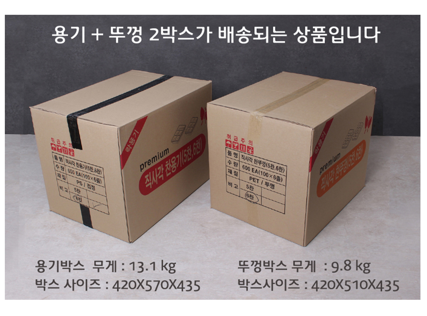 배송되는 박스의 사이즈와 무게가 표기된 이미지가 있고 배송기간 및 방법에 대한 안내 이미지가 보인다.